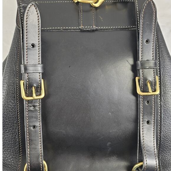 DOONEY & BOURKE VINTAGE 80's WOMEN'S BLACK AWL LEATHER BACKPACK 12x10x4" - Picture 4 of 16